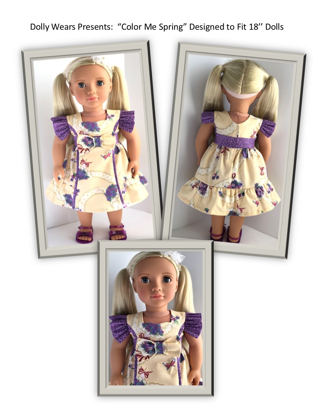 Dolly Wears 18 Inch Modern Color Me Spring 18" Doll Clothes Pattern Pixie Faire
