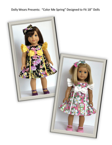 Dolly Wears 18 Inch Modern Color Me Spring 18" Doll Clothes Pattern Pixie Faire