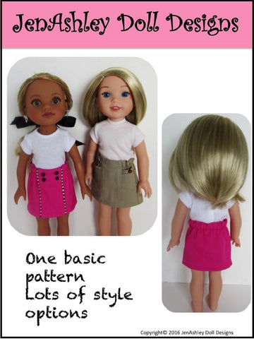 Jen Ashley Doll Designs WellieWishers Design Your Own Skirt 14-14.5" Doll Clothes Pattern Pixie Faire