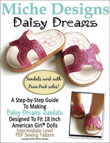Miche Designs Shoes Daisy Dreams Sandals 18" Doll Shoes Pixie Faire
