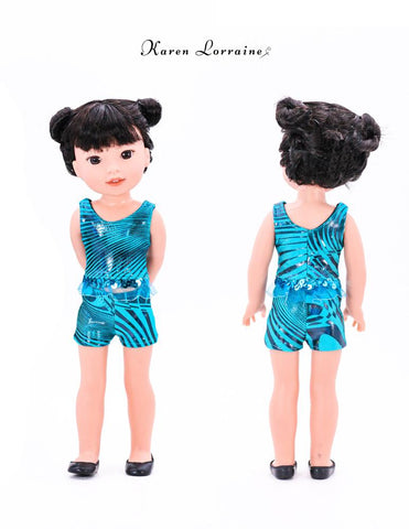 Karen Lorraine Design WellieWishers Dance Time 14"-15" Doll Clothes Pattern Pixie Faire