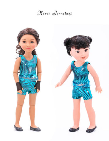 Karen Lorraine Design WellieWishers Dance Time 14"-15" Doll Clothes Pattern Pixie Faire