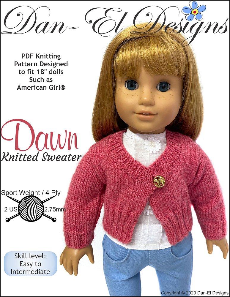 Dan-El Designs Knitting Dawn 18" Doll Knitting Pattern Pixie Faire