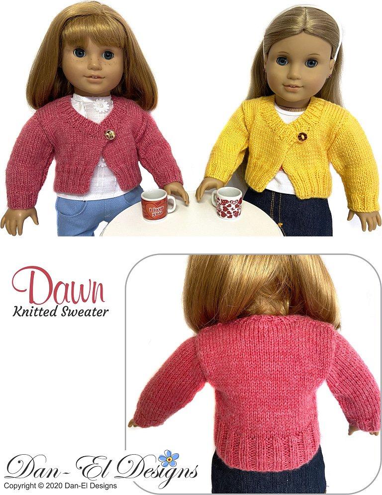 Dan-El Designs Knitting Dawn 18" Doll Knitting Pattern Pixie Faire