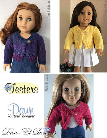 Dan-El Designs Knitting Dawn 18" Doll Knitting Pattern Pixie Faire