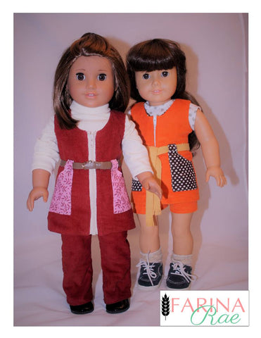 Farina Rae 18 Inch Historical Deidre Tunic and Vest 18" Doll Clothes Pattern Pixie Faire