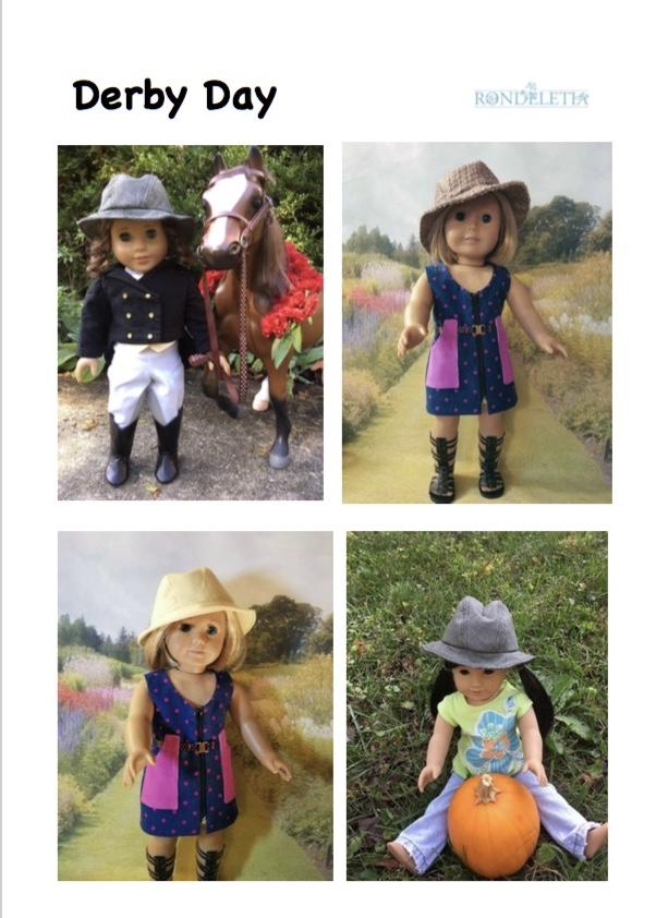 Rondeletia 18 Inch Modern Derby Day Pattern for 18 to 20 Inch Dolls Pixie Faire