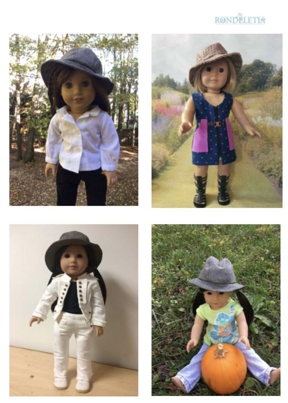 Rondeletia 18 Inch Modern Derby Day Pattern for 18 to 20 Inch Dolls Pixie Faire