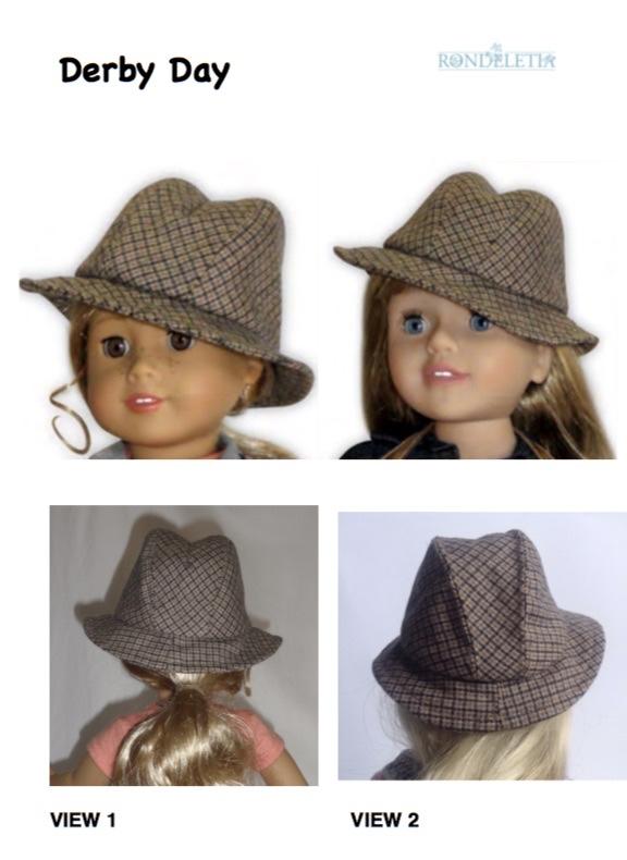 Rondeletia 18 Inch Modern Derby Day Pattern for 18 to 20 Inch Dolls Pixie Faire