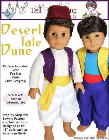 Doll Tag Clothing 18 Inch Modern Desert Tale Dune 18" Doll Clothes Pattern Pixie Faire