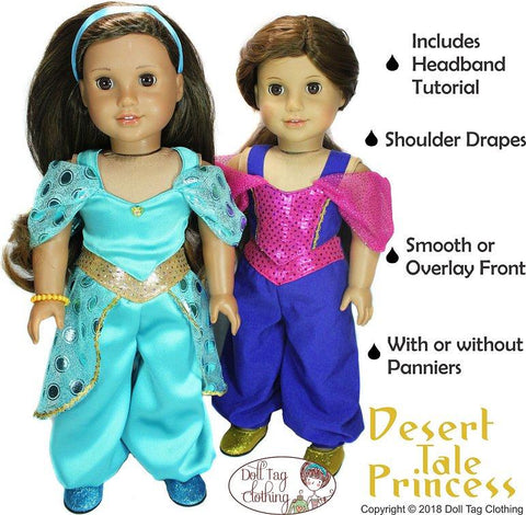 Doll Tag Clothing 18 Inch Modern Desert Tale Princess 18" Doll Clothes Pattern Pixie Faire