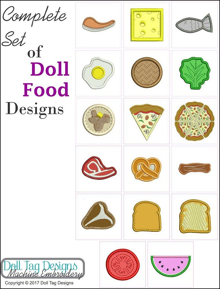 Doll Tag Clothing Machine Embroidery Design Doll Play Food Machine Embroidery Designs Pixie Faire