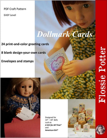 Flossie Potter 18 Inch Modern Dollmark Cards 14-18 Inch Doll Accessory Crafting Pattern Pixie Faire