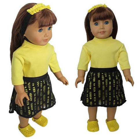Dolly Outfitters 18 Inch Modern Cascading Skirt 18" Doll Clothes Pixie Faire