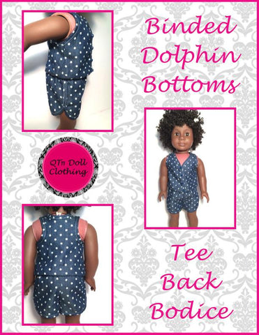 QTπ Doll Clothing 18 Inch Modern Dolphin Romper 18" Doll Clothes Pattern Pixie Faire
