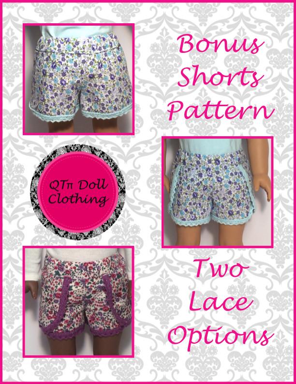 QTπ Doll Clothing 18 Inch Modern Dolphin Romper 18" Doll Clothes Pattern Pixie Faire