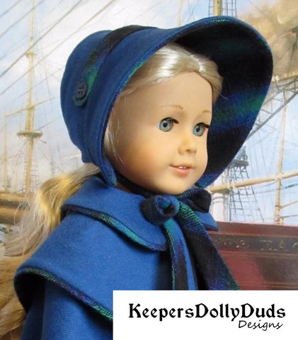 Keepers Dolly Duds Designs 18 Inch Historical Double Cape and Bonnet 18" Doll Clothes Pattern Pixie Faire