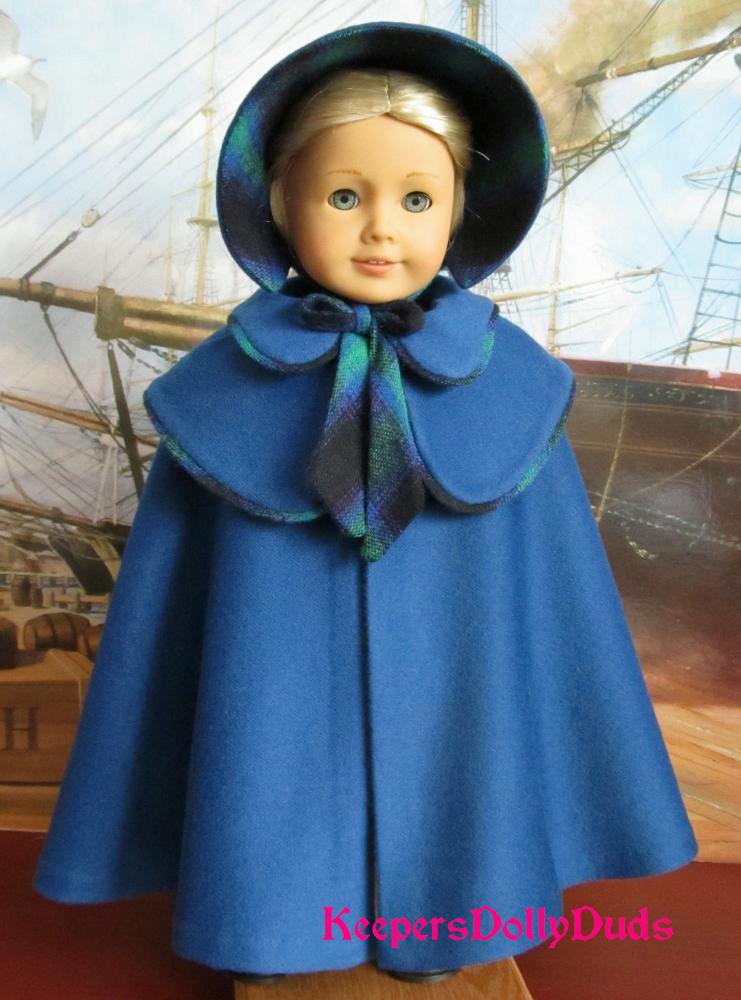 Keepers Dolly Duds Designs 18 Inch Historical Double Cape and Bonnet 18" Doll Clothes Pattern Pixie Faire