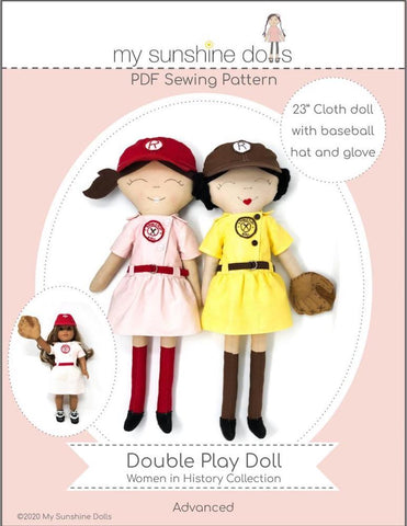 My Sunshine Dolls Cloth doll Double Play Doll 23" Cloth Doll Pattern Pixie Faire