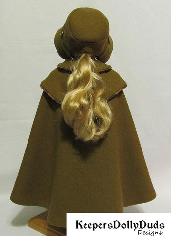 Keepers Dolly Duds Designs 18 Inch Historical Double Cape and Bonnet 18" Doll Clothes Pattern Pixie Faire