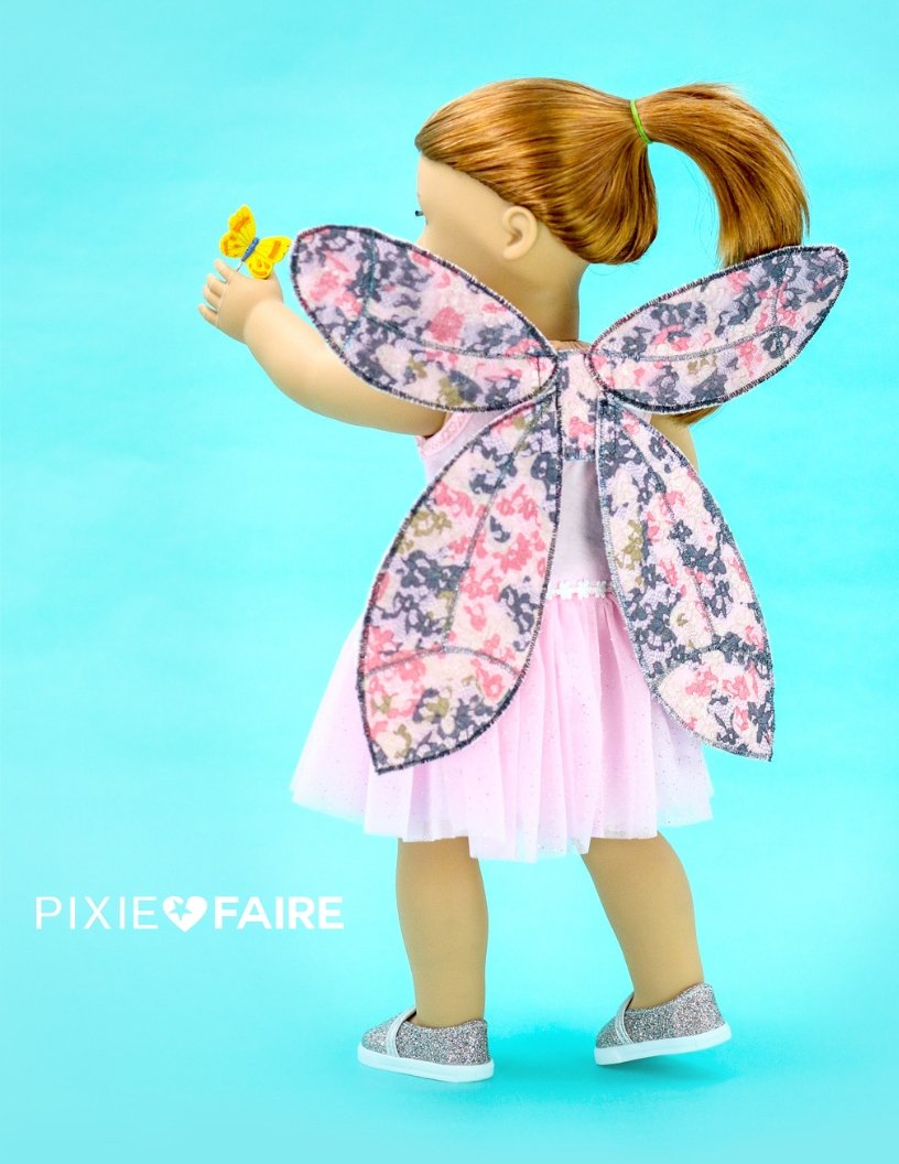 Miss Cake's Closet 18 Inch Modern Dragonfly Fairy Wings 14- 18" Doll Accessory Pattern Pixie Faire
