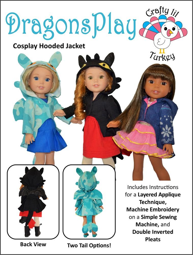 Crafty Lil Turkey WellieWishers Dragons Play 14.5" Doll Clothes Pattern Pixie Faire