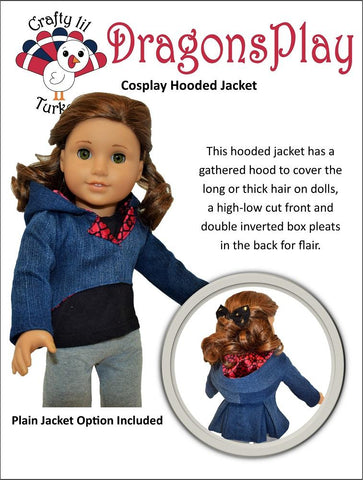 Crafty Lil Turkey 18 Inch Modern Dragons Play 18" Doll Clothes Pattern Pixie Faire