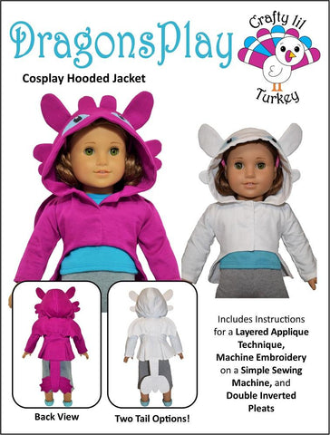 Crafty Lil Turkey 18 Inch Modern Dragons Play 18" Doll Clothes Pattern Pixie Faire