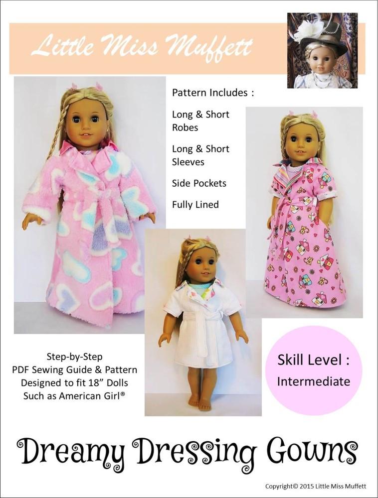 Little Miss Muffett 18 Inch Modern Dreamy Dressing Gowns 18" Doll Clothes Pixie Faire