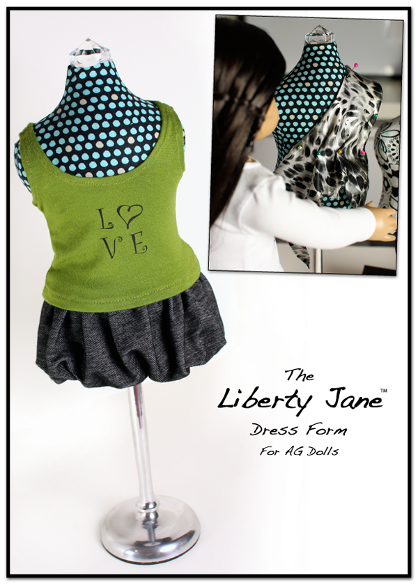 Liberty Jane 18 Inch Modern Dress Form Bundle Set 13"-18" Doll Accessory Pattern Pixie Faire