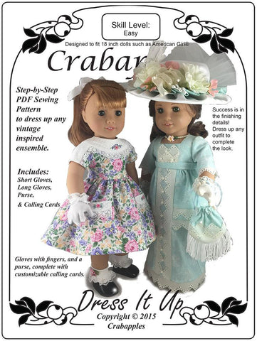 Crabapples 18 Inch Modern Dress it Up 18" Doll Clothes Pattern Pixie Faire