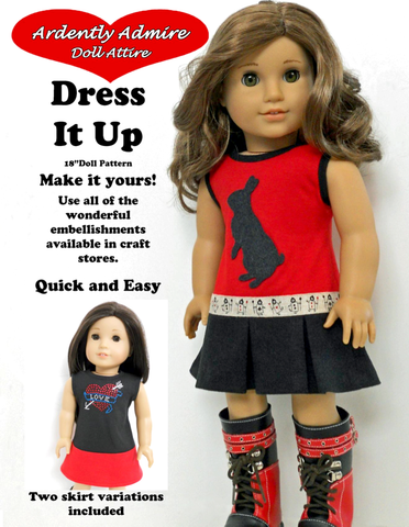 Ardently Admire 18 Inch Modern Dress it Up Dress 18" Doll Clothes Pattern Pixie Faire