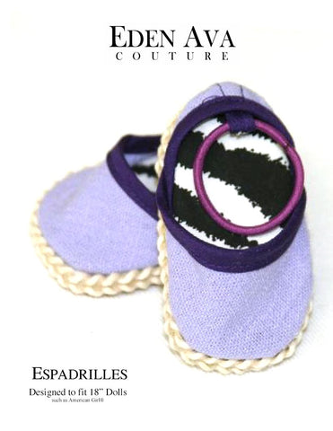 Eden Ava Free Shoes Espadrilles 18" Doll Shoes Pixie Faire