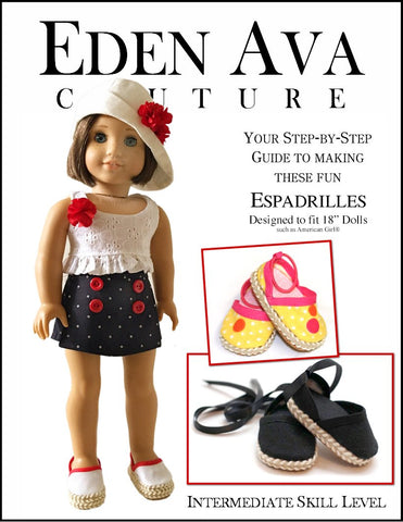 Eden Ava Free Shoes Espadrilles 18" Doll Shoes Pixie Faire