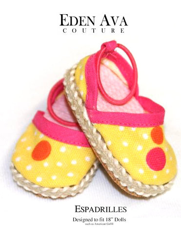 Eden Ava Free Shoes Espadrilles 18" Doll Shoes Pixie Faire
