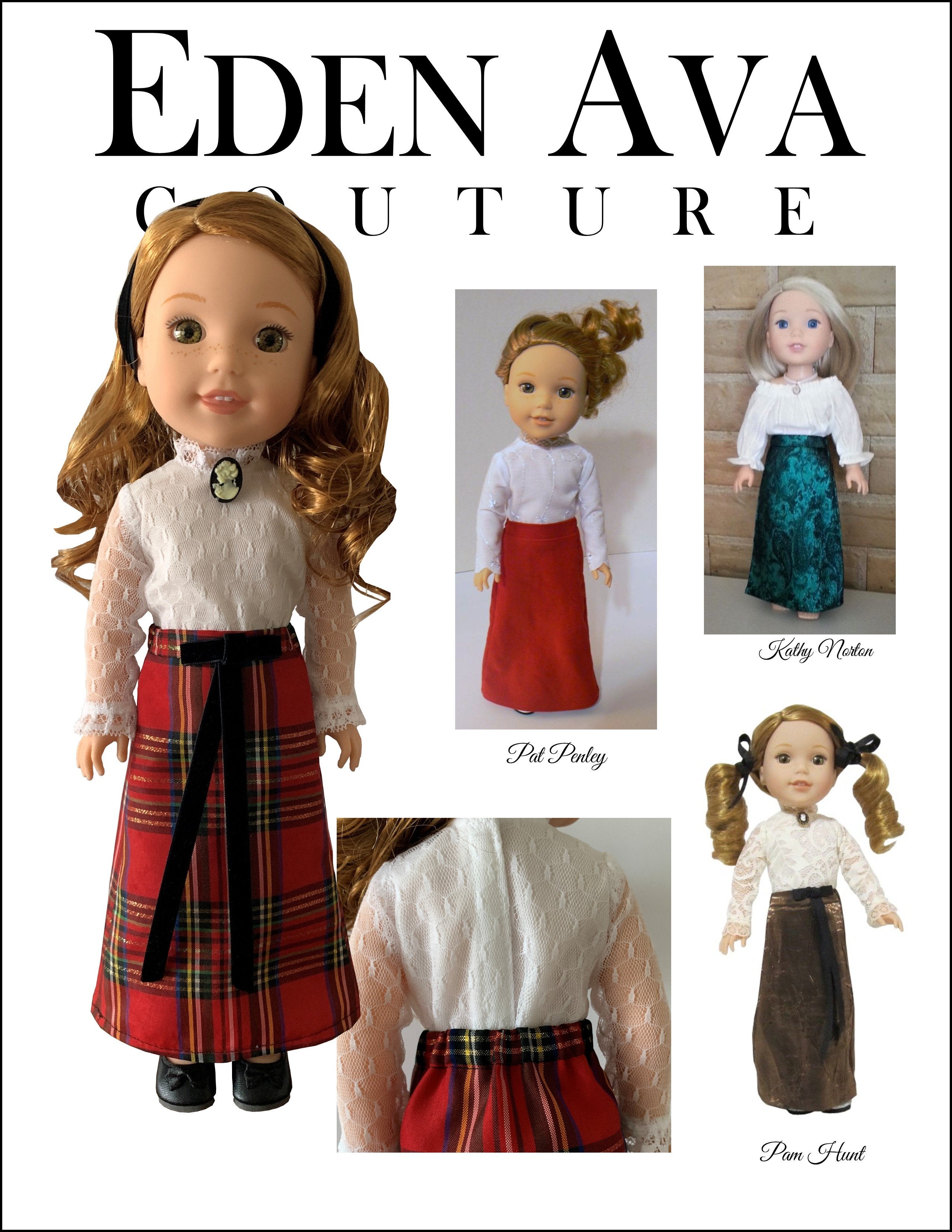 Eden Ava WellieWishers 1970s Holiday Maxi Outfit 14.5" Doll Clothes Pattern Pixie Faire