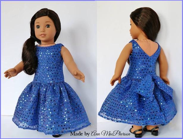 Eden Ava 18 Inch Modern Black Tie Gala Gown 18" Doll Clothes Pattern Pixie Faire