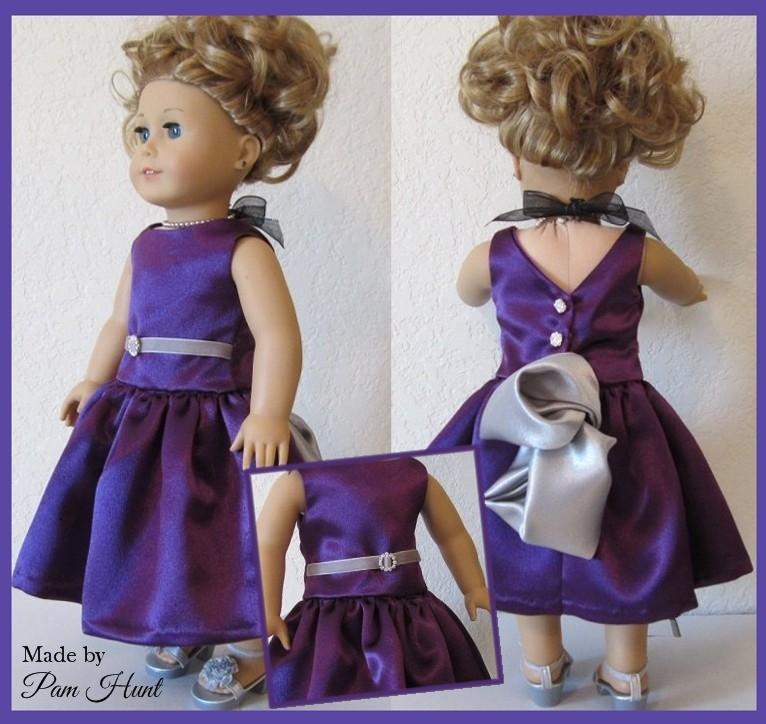 Eden Ava 18 Inch Modern Black Tie Gala Gown 18" Doll Clothes Pattern Pixie Faire
