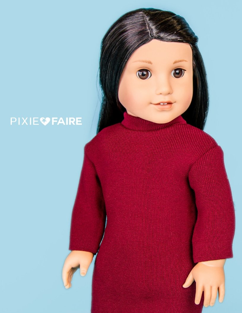 Eden Ava 18 Inch Modern Peppermint Snow Outfit 18" Doll Clothes Pattern Pixie Faire
