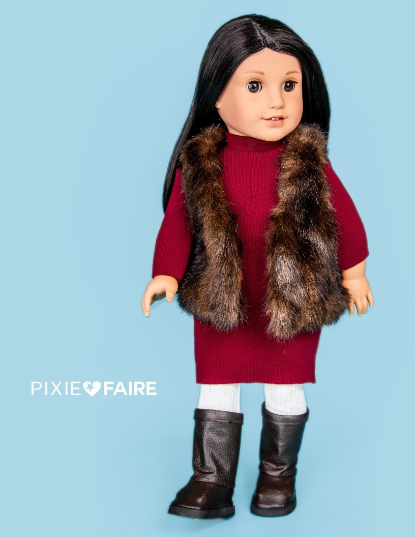 Eden Ava 18 Inch Modern Peppermint Snow Outfit 18" Doll Clothes Pattern Pixie Faire