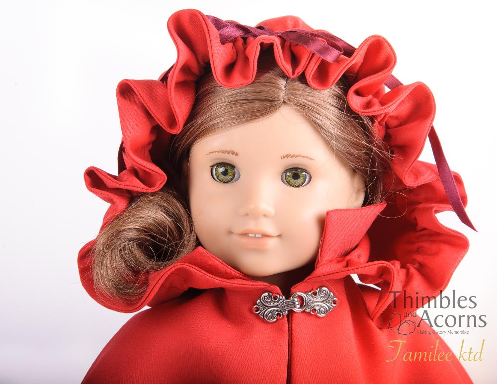 Thimbles and Acorns 18 Inch Historical Irish Kinsale Cloak 18" Doll Clothes Pattern Pixie Faire