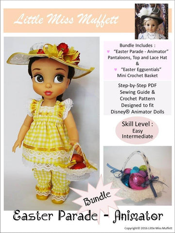 Little Miss Muffett Disney Animator Easter Parade Bundle Pattern for Disney Animator Dolls Pixie Faire