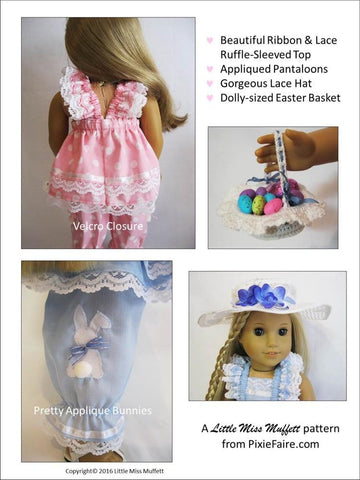 Little Miss Muffett 18 Inch Modern Easter Parade Bundle 18" Doll Clothes Pattern Pixie Faire