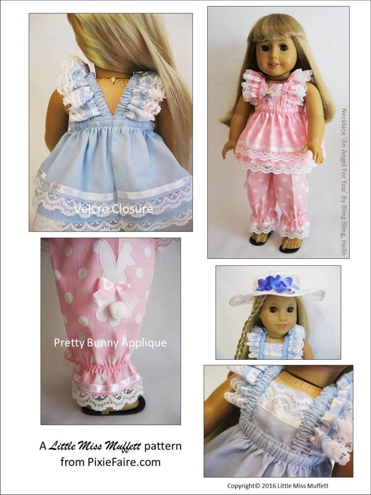 Little Miss Muffett 18 Inch Modern Easter Parade 18" Doll Clothes Pattern Pixie Faire