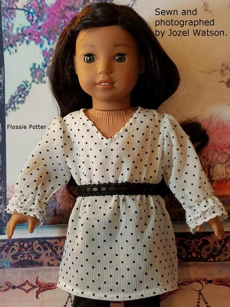 Flossie Potter 18 inch Historical Eclectic Closet Flounce Blouse & Skirt 18" Doll Clothes Pattern Pixie Faire