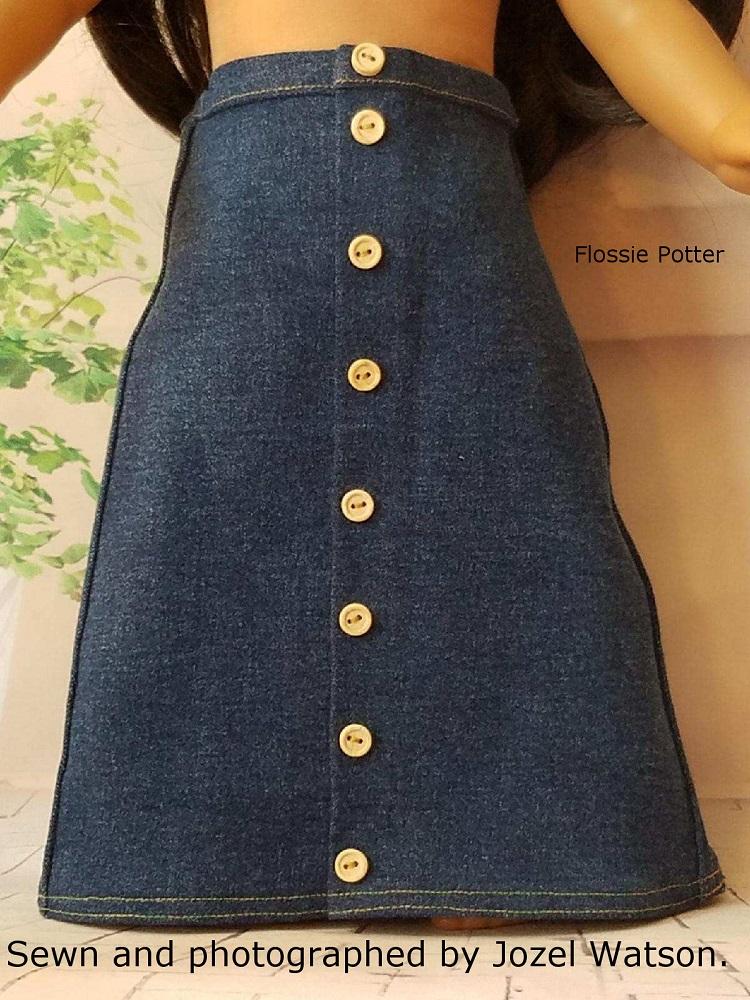 Flossie Potter 18 inch Historical Eclectic Closet Flounce Blouse & Skirt 18" Doll Clothes Pattern Pixie Faire