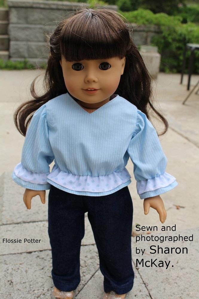 Flossie Potter 18 inch Historical Eclectic Closet Flounce Blouse & Skirt 18" Doll Clothes Pattern Pixie Faire
