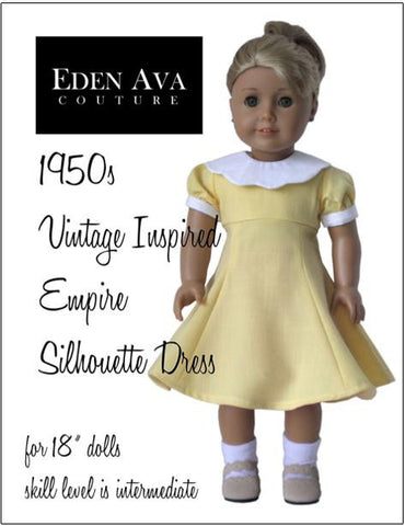 Eden Ava 18 Inch Historical 1950's Silhouette Dress 18" Doll Clothes Pixie Faire