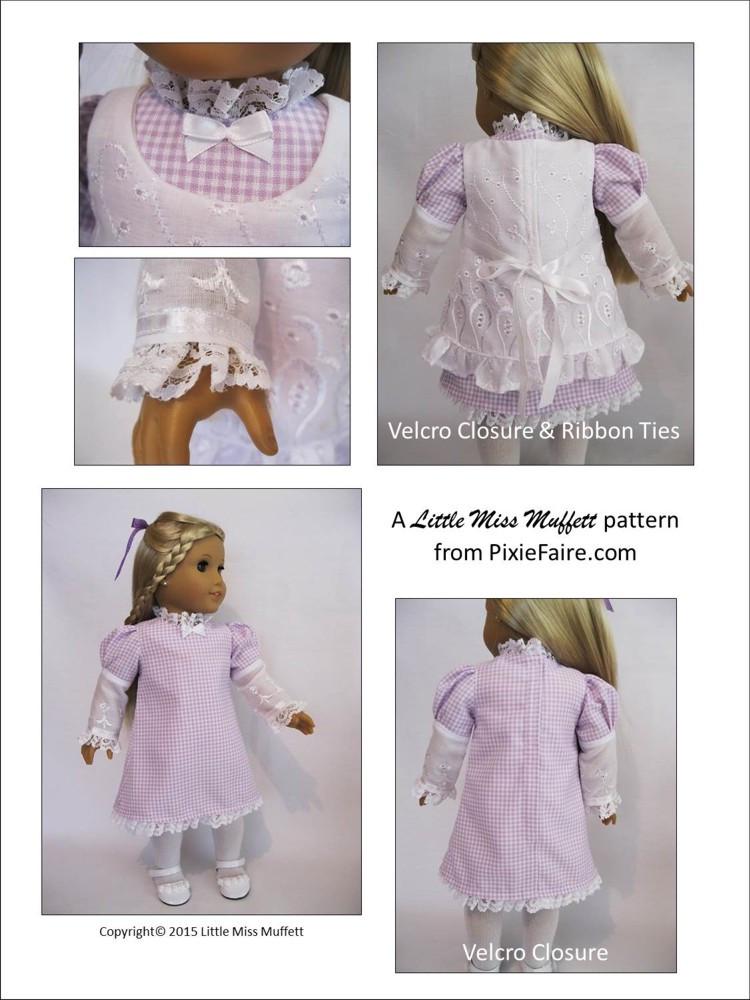 Little Miss Muffett 18 Inch Historical Edwardian Fall 18" Doll Clothes Pattern Pixie Faire
