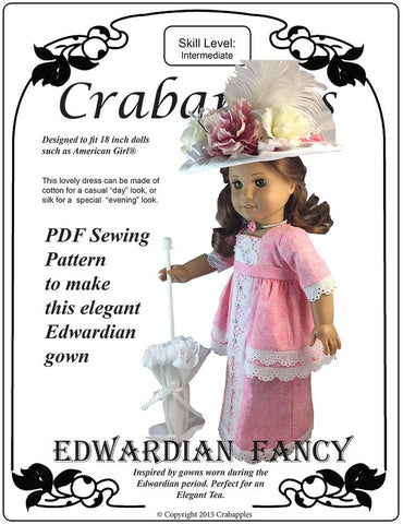 Crabapples 18 Inch Historical Edwardian Fancy 18" Doll Clothes Pattern Pixie Faire